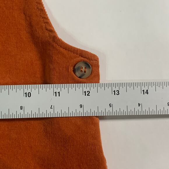 Isaac Mizrahi 7 Girls Dark Orange Pumpkin Corduroy Dress Thanksgiving Fall - Picture 6 of 10